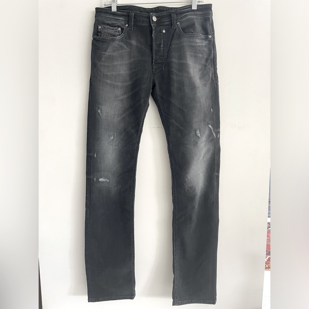 Diesel men’s charcoal stretch denim jeans